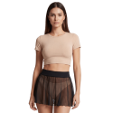 Mini Jupe Résille Transparente Noire Stella BeLily – Coupe Évasée & Ceinture Élastique | Style Lingerie Glamour