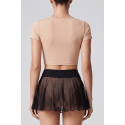 Mini Jupe Résille Transparente Noire Stella BeLily – Coupe Évasée & Ceinture Élastique | Style Lingerie Glamour