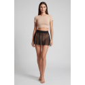 Mini Jupe Résille Transparente Noire Stella BeLily – Coupe Évasée & Ceinture Élastique | Style Lingerie Glamour