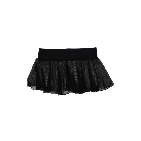 Mini Jupe Résille Transparente Noire Stella BeLily – Coupe Évasée & Ceinture Élastique | Style Lingerie Glamour