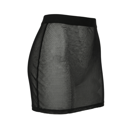 Jupe Courte Résille Transparente Noire Maya BeLily – Coupe Droite & Ceinture Élastique | Style Lingerie Fetish