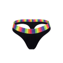 String Homme Noir Ceinture Arc-en-Ciel LookMe