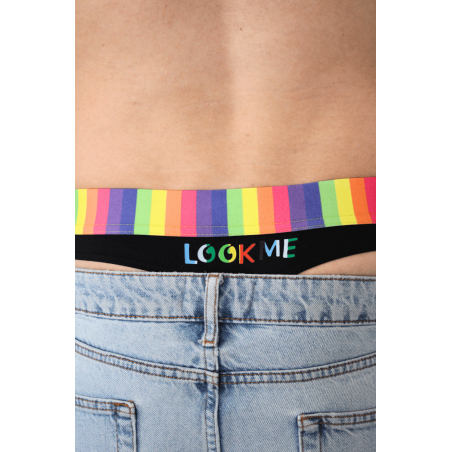 String Homme Noir Ceinture Arc-en-Ciel LookMe