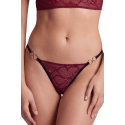 String bordeaux avec anneaux détachables 