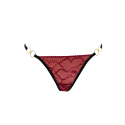 String bordeaux avec anneaux détachables 
