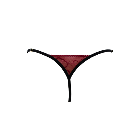 String bordeaux avec anneaux détachables 