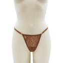 String taupe en dentelle avec bijou cœur doré 