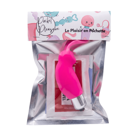 Mini Stimulateur Clitoridien Lapin Rose  1 dosette lubrifiant — Pocket Pleasure