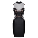 Robe Moulante Sans Manches Look Mat  Résille - Cottelli