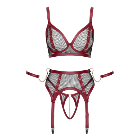 Ensemble Jarretelles 3 Pièces Look Bondage - Cottelli