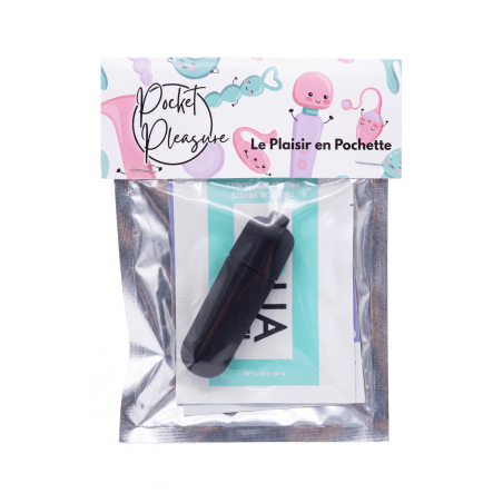 Mini Vibromasseur Bullet Noir  1 dosette lubrifiant — Pocket Pleasure