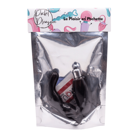 Stimulateur de Prostate Vibrant Noir  1 dosette lubrifiant — Pocket Pleasure