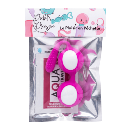 Boules de Geisha Fuchsia Silicone  1 dosette lubrifiant — Pocket Pleasure