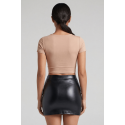 Mini Jupe Simili Cuir Mat Noir Sifia BeLily – Coupe Moulante & Style Minimaliste Sexy