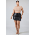 Mini Jupe Simili Cuir Mat Noir Sifia BeLily – Coupe Moulante & Style Minimaliste Sexy