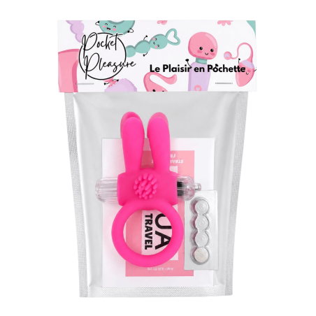 Anneau Vibrant Rabbit Pocket Pleasure – Stimulation Couple Silicone Rose