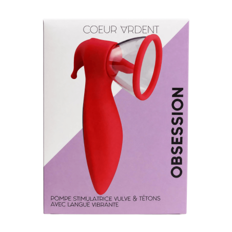 OBSESSION — Pompe Stimulatrice Vulve  Tétons avec Langue Vibrante |Coeur Ardent
