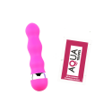 Mini Vibromasseur rose ondulés Pocket Pleasure  1 dosette de lubrifiant