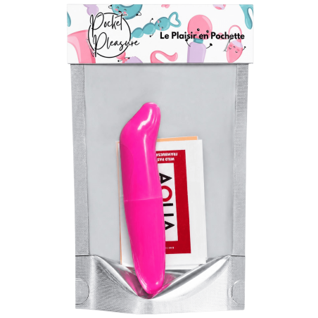 Vibromasseur Tête Incurvée Rose  1 dosette de lubrifiant — Pocket Pleasure