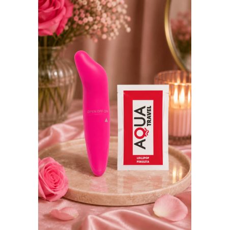 Vibromasseur Tête Incurvée Rose  1 dosette de lubrifiant — Pocket Pleasure