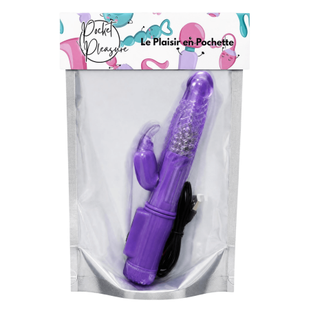 Vibromasseur Rabbit Violet Rotation  Vibration 36 Modes  1 dosette de lubrifiant — Pocket Pleasure