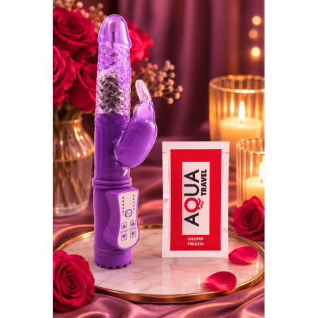 Vibromasseur Rabbit Violet Rotation  Vibration 36 Modes  1 dosette de lubrifiant — Pocket Pleasure