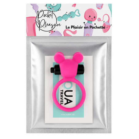 Anneau Vibrant Ourson Rose  1 dosette de lubrifiant — Pocket Pleasure