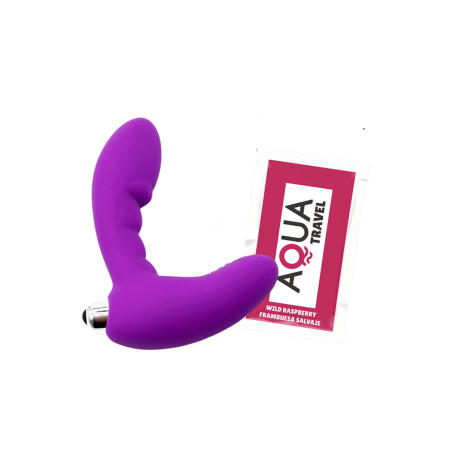 Vibromasseur anal violet stimulateur de prostate Pocket Pleasure  1 dosette lubrifiant