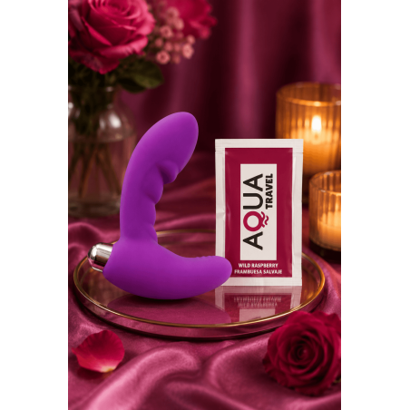 Vibromasseur anal violet stimulateur de prostate Pocket Pleasure  1 dosette lubrifiant