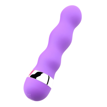 Mini Vibromasseur violet ondulés Pocket Pleasure  1 dosette de lubrifiant