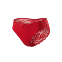 Culotte Rouge Dentelle Florale & Nœud Satin — Taille Unique S au XL