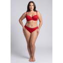 Culotte Rouge Dentelle Florale & Nœud Satin — Taille Unique S au XL