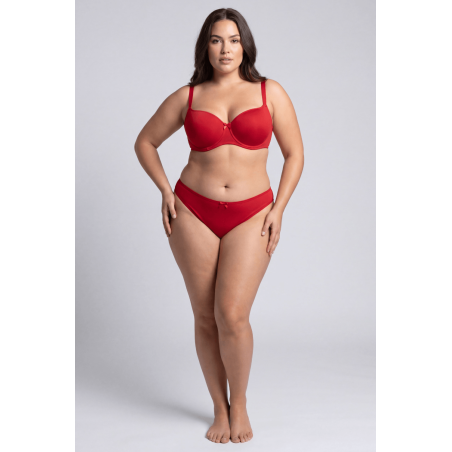 Culotte Rouge Dentelle Florale & Nœud Satin — Taille Unique S au XL