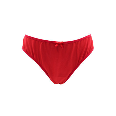 Culotte Rouge Dentelle Florale & Nœud Satin — Taille Unique S au XL
