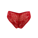 Culotte Rouge Dentelle Florale & Nœud Satin — Taille Unique S au XL