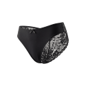 Culotte Noire Melania Dentelle Florale & Nœud Satin — Taille Unique S au XL