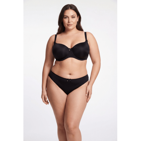 Culotte Noire Melania Dentelle Florale & Nœud Satin — Taille Unique S au XL