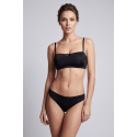 Culotte Noire Melania Dentelle Florale & Nœud Satin — Taille Unique S au XL