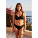 Culotte Noire Melania Dentelle Florale & Nœud Satin — Taille Unique S au XL