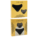 Culotte Noire Melania Dentelle Florale & Nœud Satin — Taille Unique S au XL