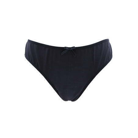 Culotte Noire Melania Dentelle Florale & Nœud Satin — Taille Unique S au XL