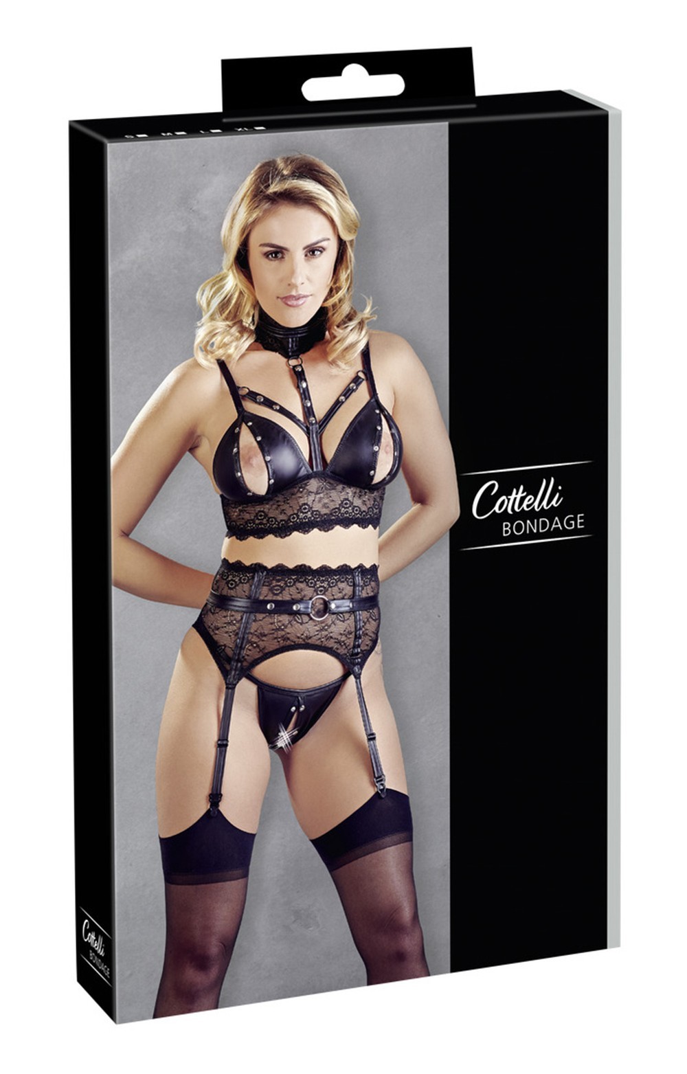 Ensemble Lingerie Wetlook Femme - Soutien-gorge + String Cuir Verni, Taille S à XL
